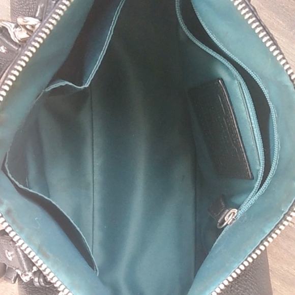 COACH BLACK PEPBBLED LEATHER TASSLE SATCHEL  BAG 9LX12W - Picture 13 of 14